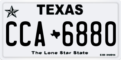 TX license plate CCA6880