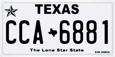 TX license plate CCA6881