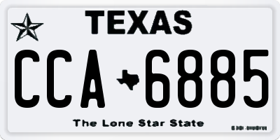TX license plate CCA6885