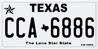 TX license plate CCA6886