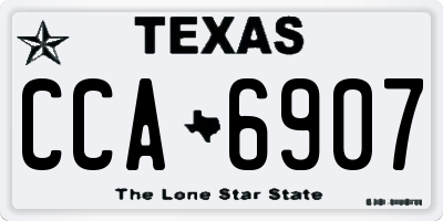 TX license plate CCA6907