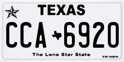 TX license plate CCA6920