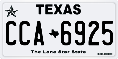 TX license plate CCA6925