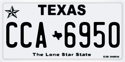 TX license plate CCA6950