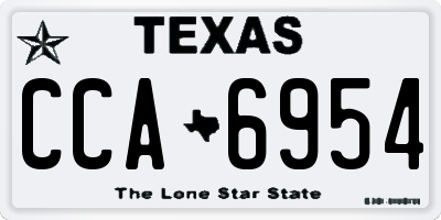 TX license plate CCA6954