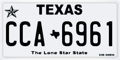 TX license plate CCA6961