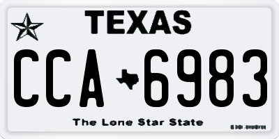 TX license plate CCA6983