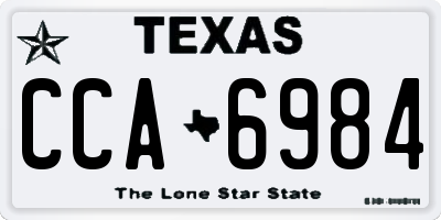 TX license plate CCA6984
