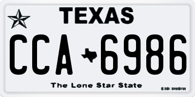 TX license plate CCA6986