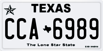 TX license plate CCA6989
