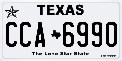 TX license plate CCA6990