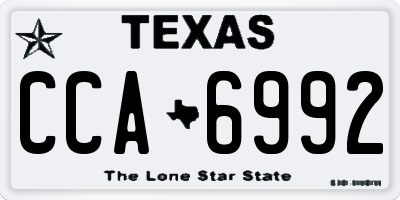 TX license plate CCA6992