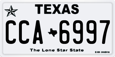 TX license plate CCA6997