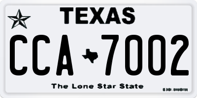 TX license plate CCA7002