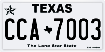TX license plate CCA7003