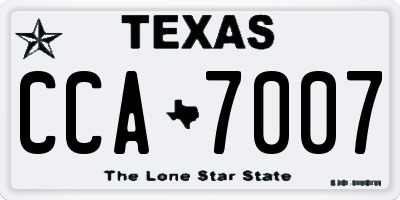 TX license plate CCA7007