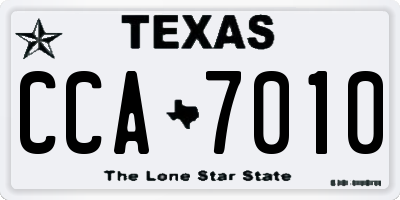TX license plate CCA7010