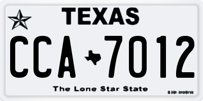 TX license plate CCA7012