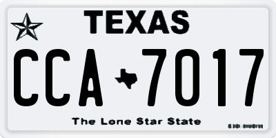 TX license plate CCA7017