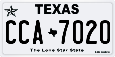 TX license plate CCA7020