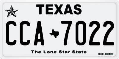 TX license plate CCA7022