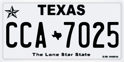 TX license plate CCA7025