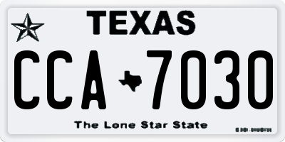 TX license plate CCA7030