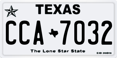 TX license plate CCA7032