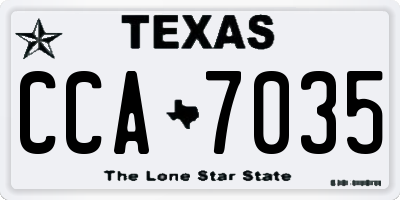 TX license plate CCA7035
