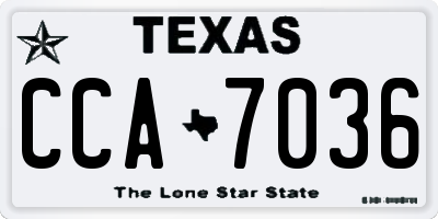 TX license plate CCA7036