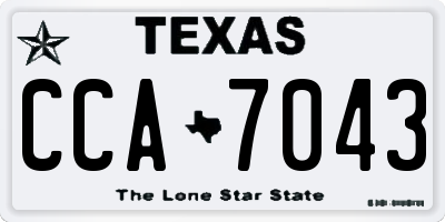 TX license plate CCA7043