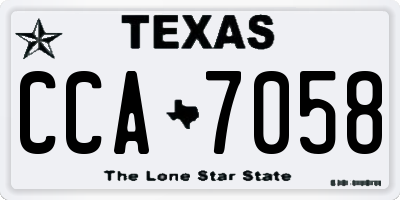 TX license plate CCA7058