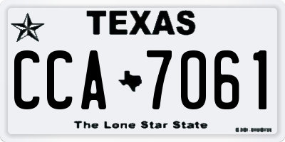 TX license plate CCA7061
