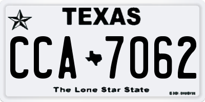 TX license plate CCA7062