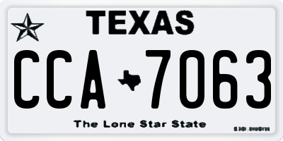 TX license plate CCA7063