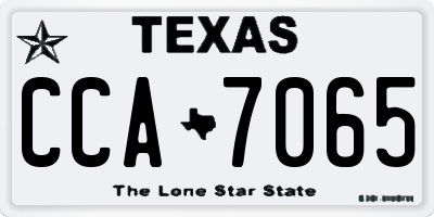 TX license plate CCA7065