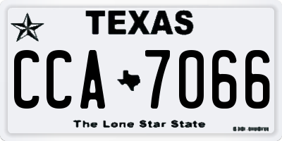 TX license plate CCA7066