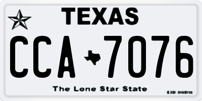 TX license plate CCA7076
