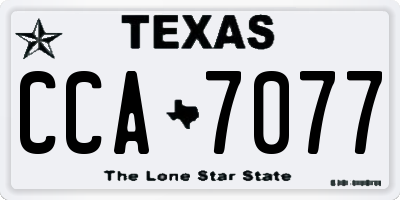 TX license plate CCA7077