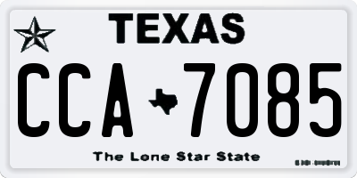 TX license plate CCA7085
