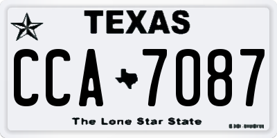 TX license plate CCA7087