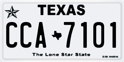 TX license plate CCA7101