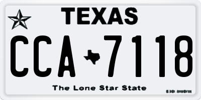 TX license plate CCA7118