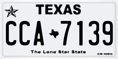 TX license plate CCA7139