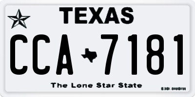 TX license plate CCA7181