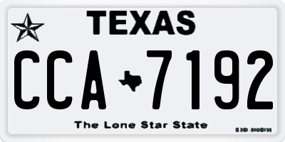 TX license plate CCA7192