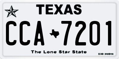 TX license plate CCA7201