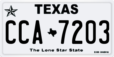TX license plate CCA7203