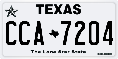 TX license plate CCA7204