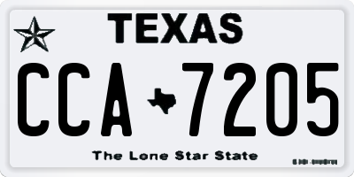 TX license plate CCA7205